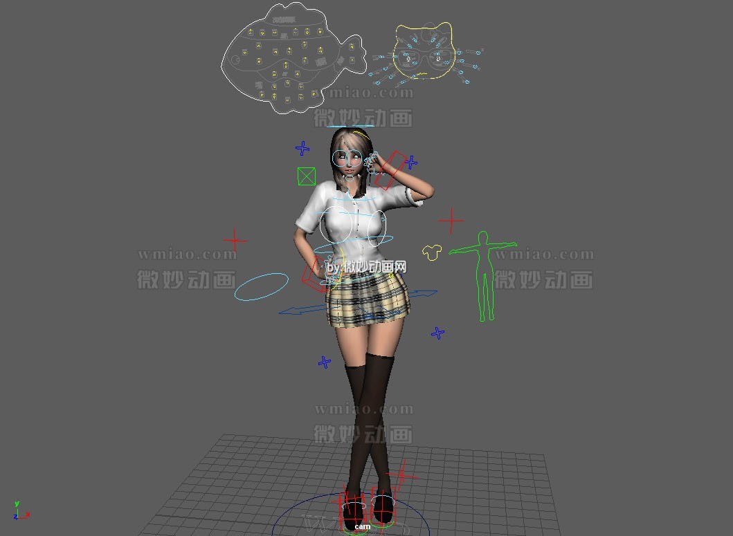 Sexy Cute Woman full rig with textures