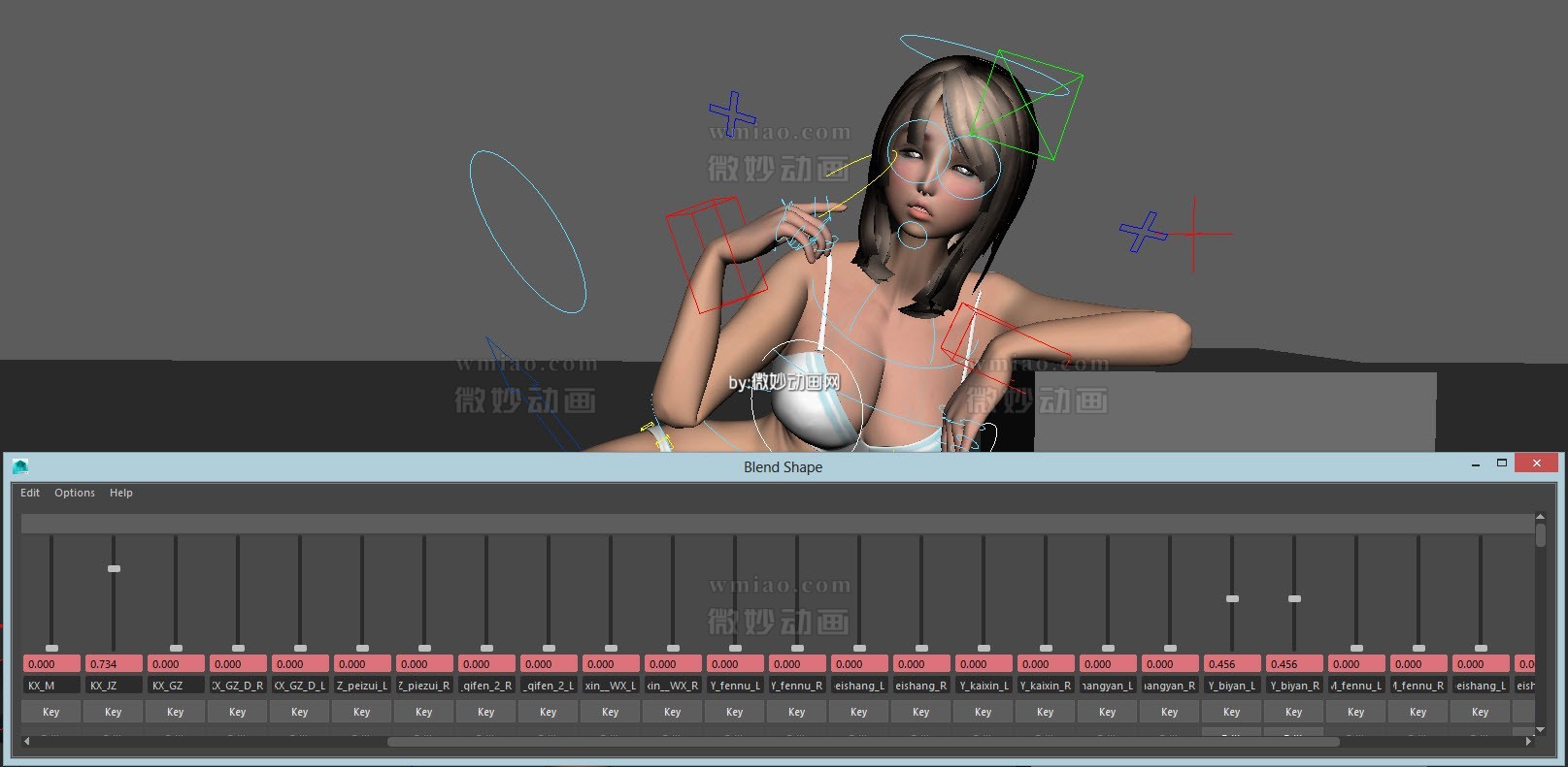 Sexy Cute Woman full rig with textures