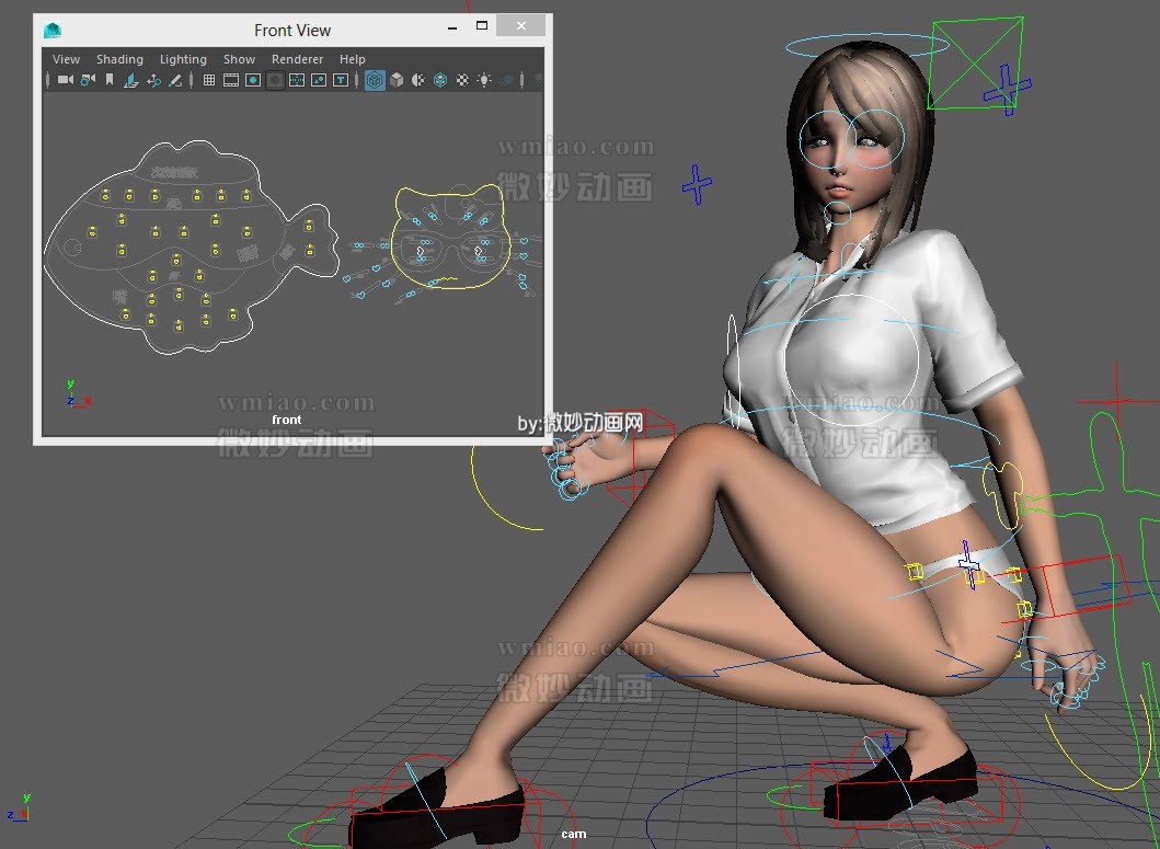 Sexy Cute Woman full rig with textures