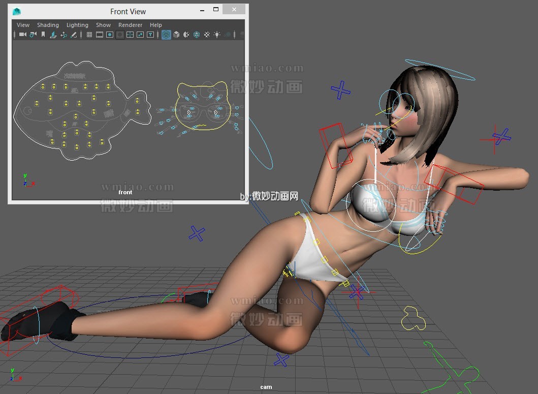 Sexy Cute Woman full rig with textures