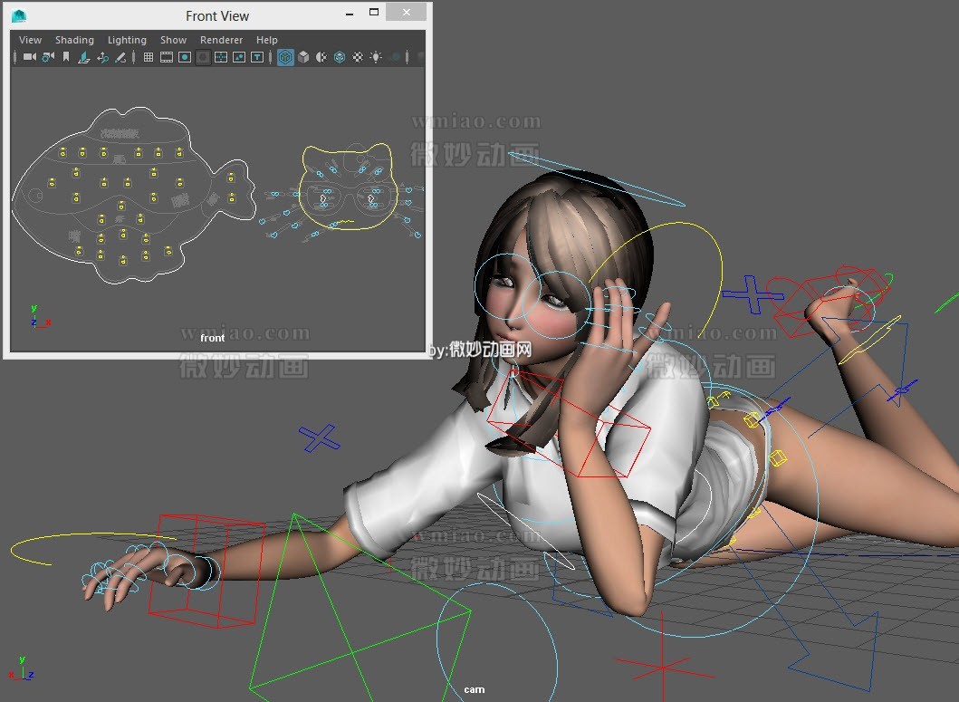 Sexy Cute Woman full rig with textures