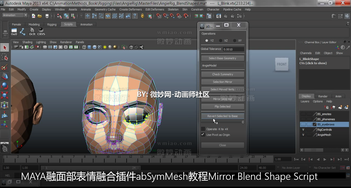 Absymmesh Icon MAYA融面部表情融合插件abSymMesh带使用教程 - 脚本插件 - 微妙网wmiao.com