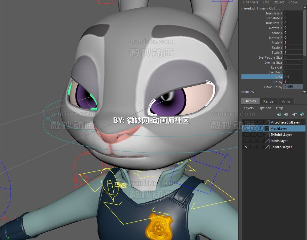  Judy Hopps cartoon character rig