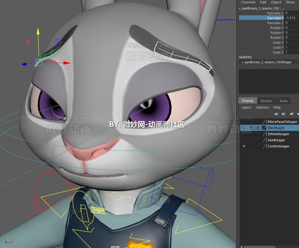  Judy Hopps cartoon character rig