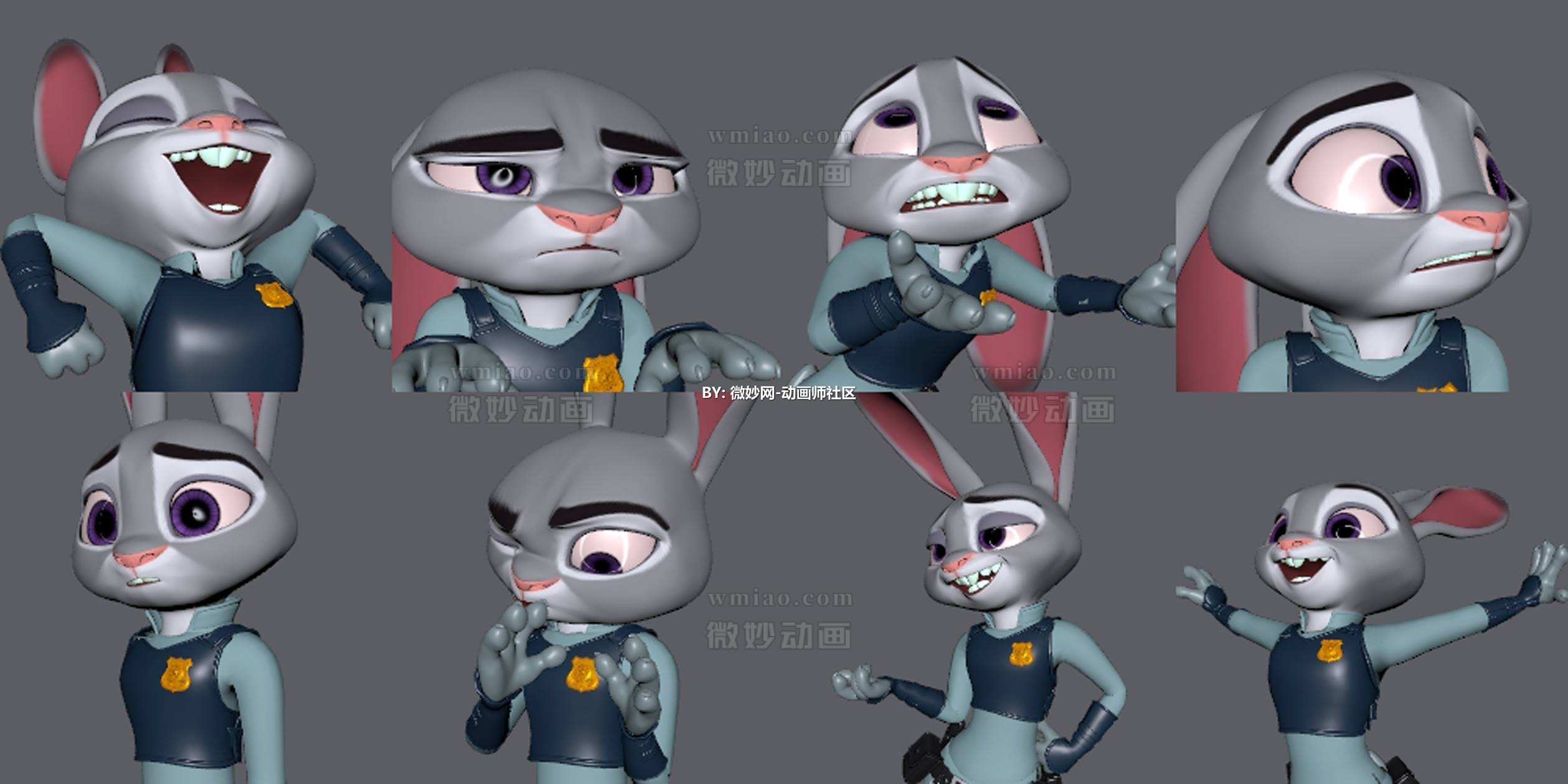 Judy Hopps cartoon character rig