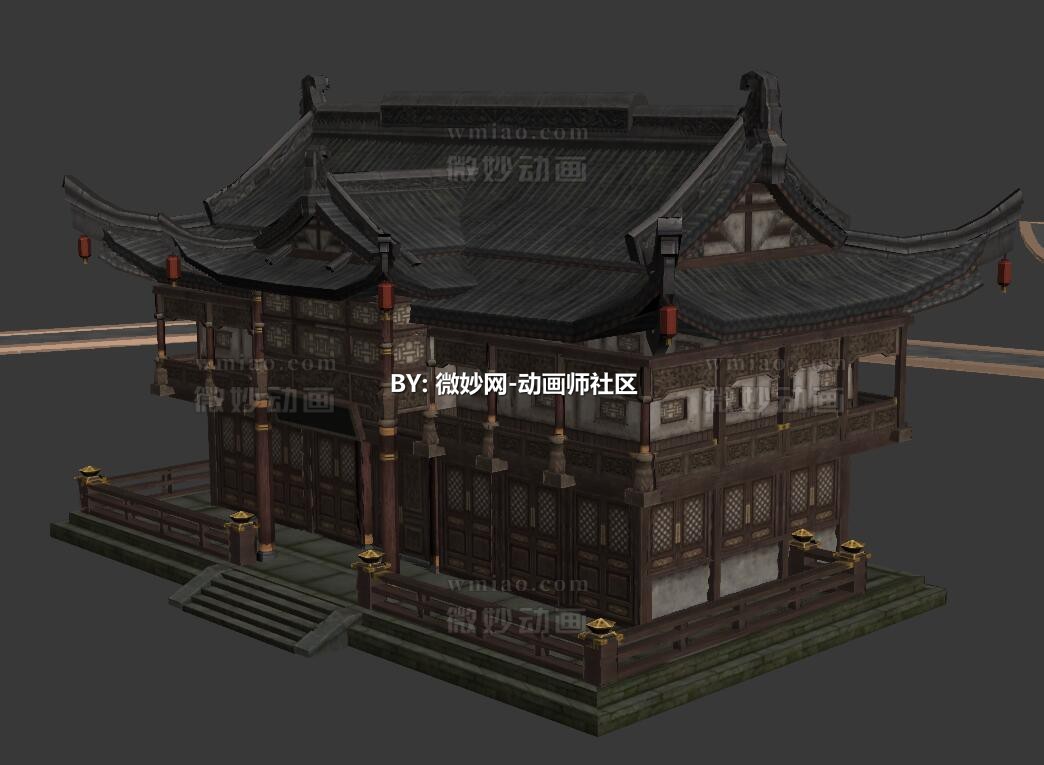 古代房屋建筑3dmax模型带贴图下载 - CG模型 - 微妙网wmiao.com
