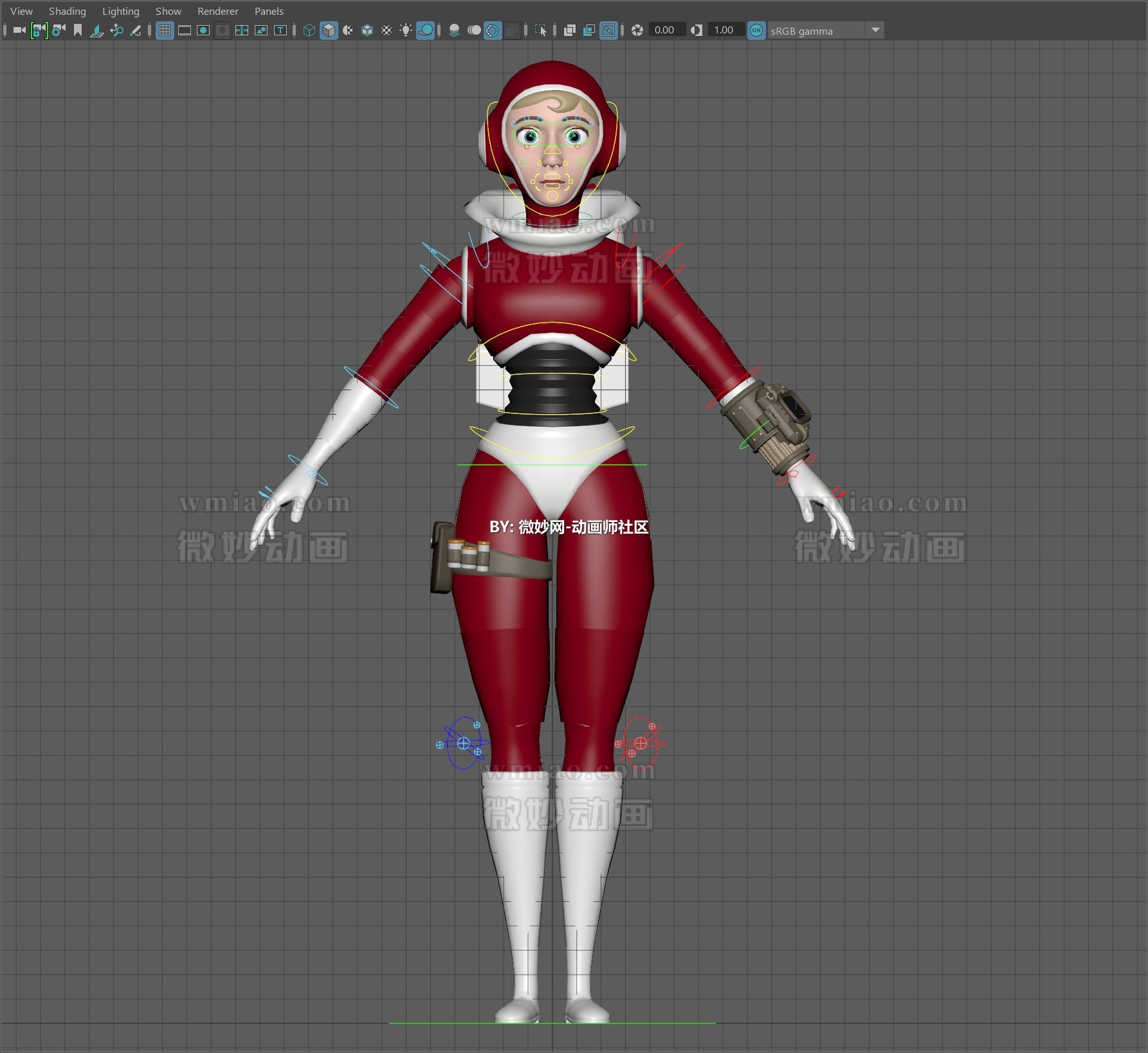 RE-UPLOADED - Rocket Girl rig for Maya 2016.5 and blaster gun prop - CG ...