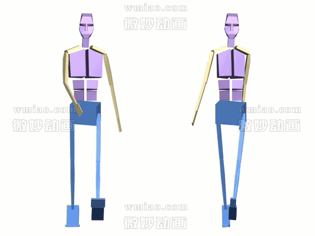 【动画参考】男女走路区别对比GIF-标准男女走路 - 动画资料 - 微妙网wmiao.com