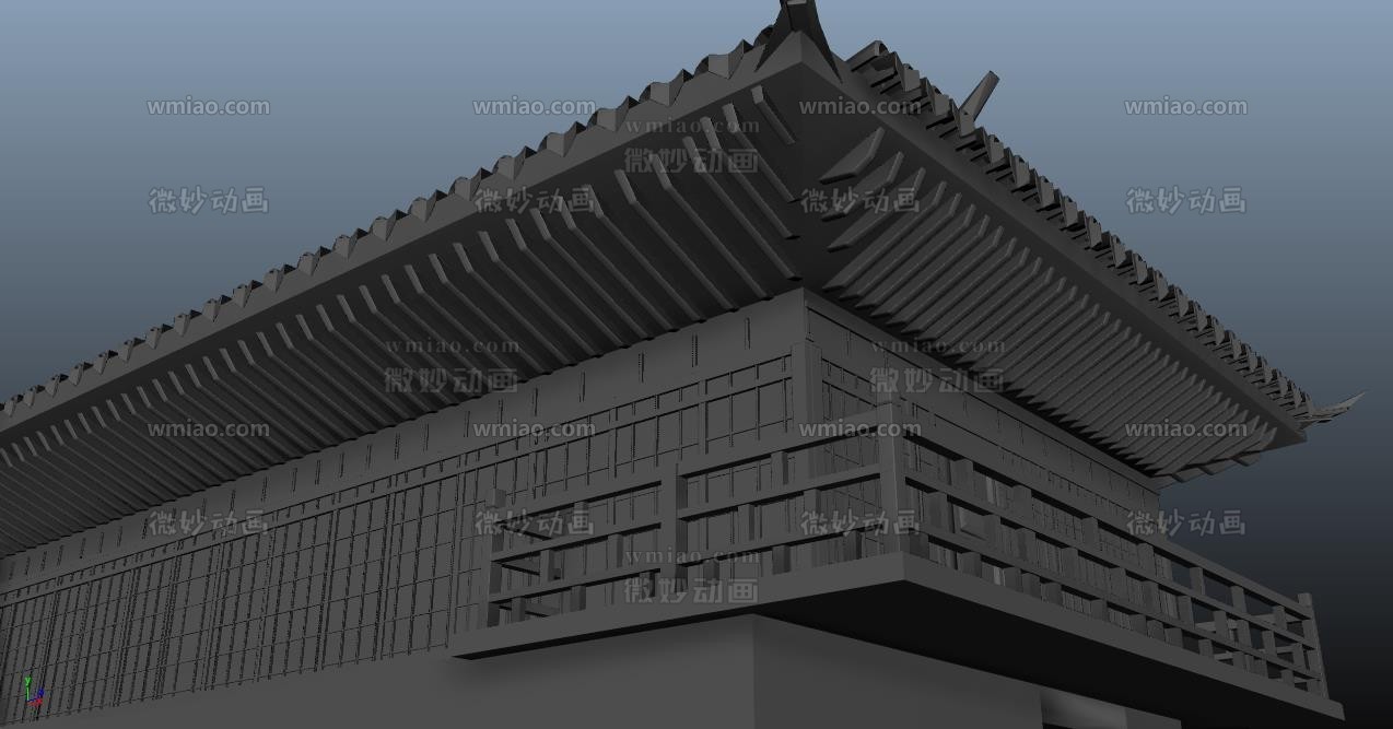 古风建筑maya模型 - CG模型 - 微妙网wmiao.com