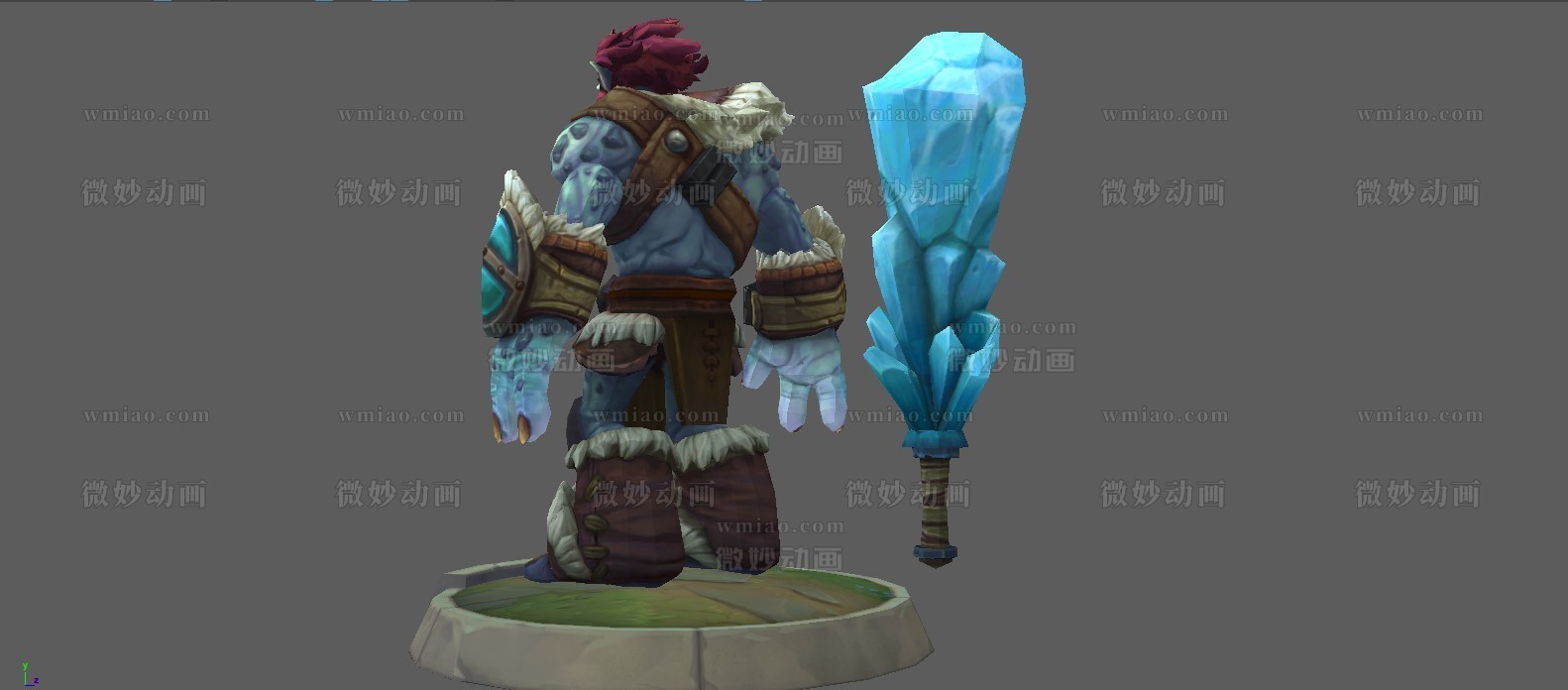 英雄联盟巨魔之王·特朗德尔Maya角色加贴图下载League of Legends - Trundle - CG模型 - 微妙网wmiao.com