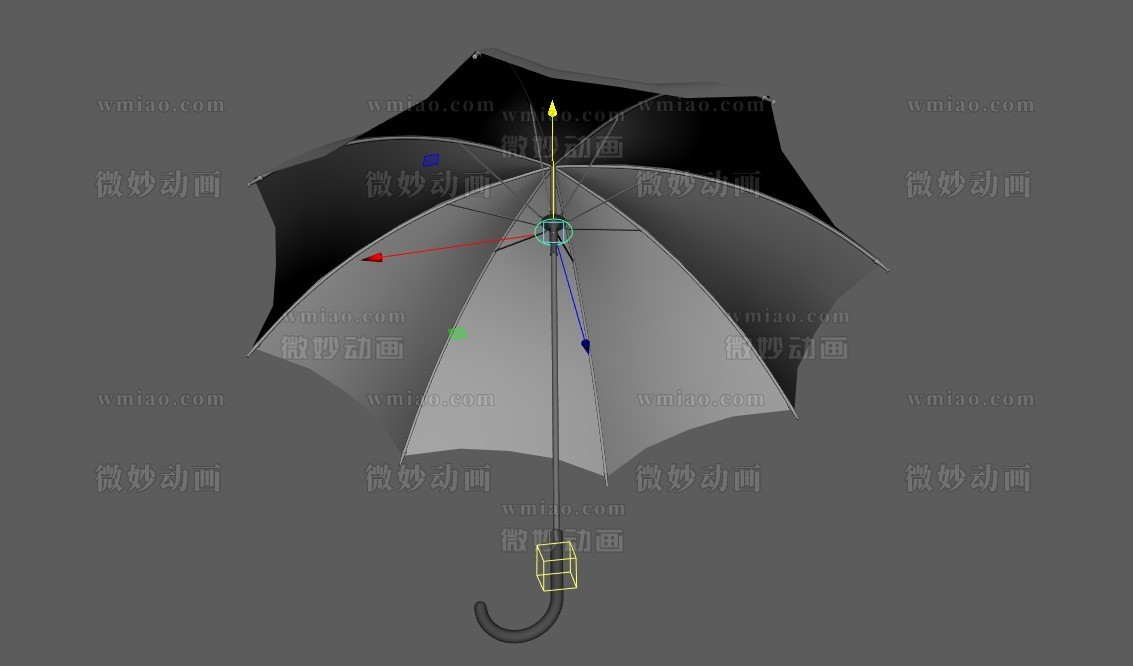 一把绑定好的雨伞Maya模型 - CG模型 - 微妙网wmiao.com