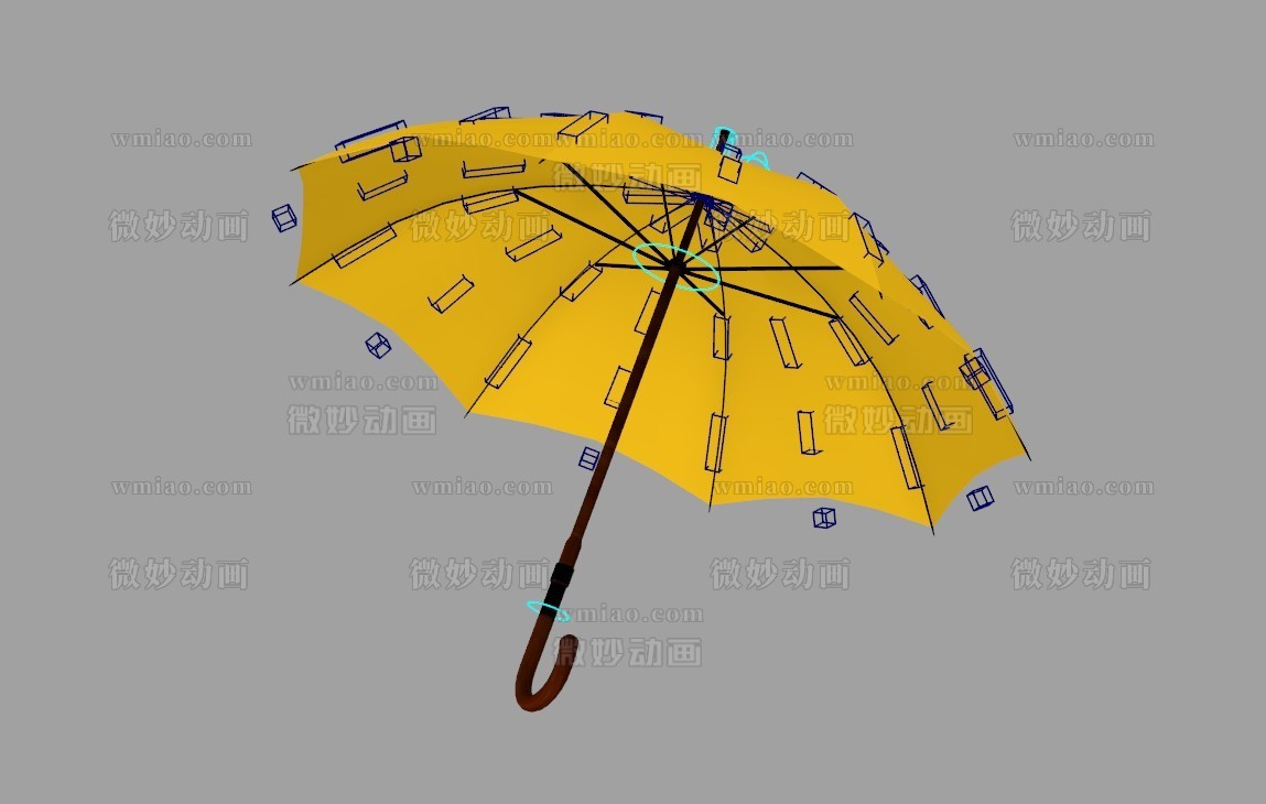 一把超强雨伞Maya模型，还带次级控制器，可以做更细腻的动画 - CG模型 - 微妙网wmiao.com