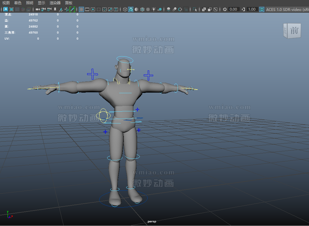 maya adv绑定 白模 - CG模型 - 微妙网wmiao.com