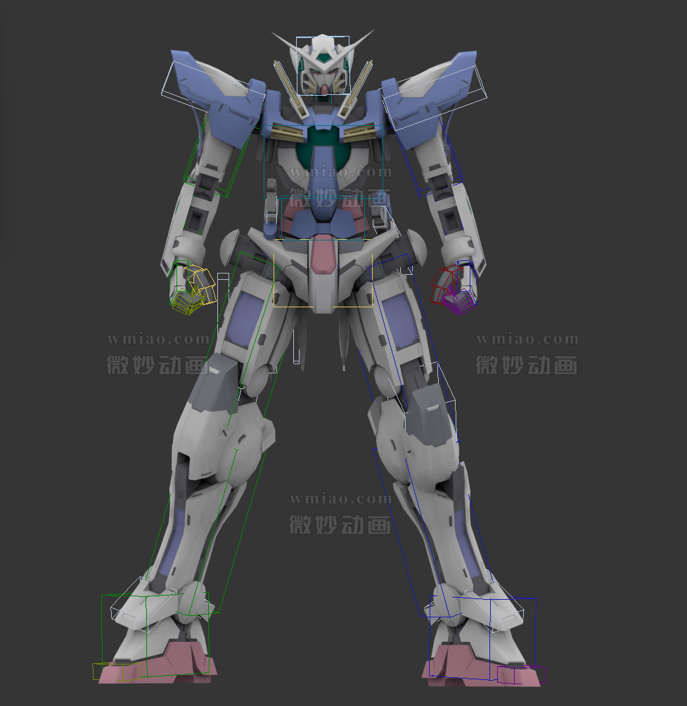 高达模型00能天使【带绑定】 - CG模型 - 微妙网wmiao.com