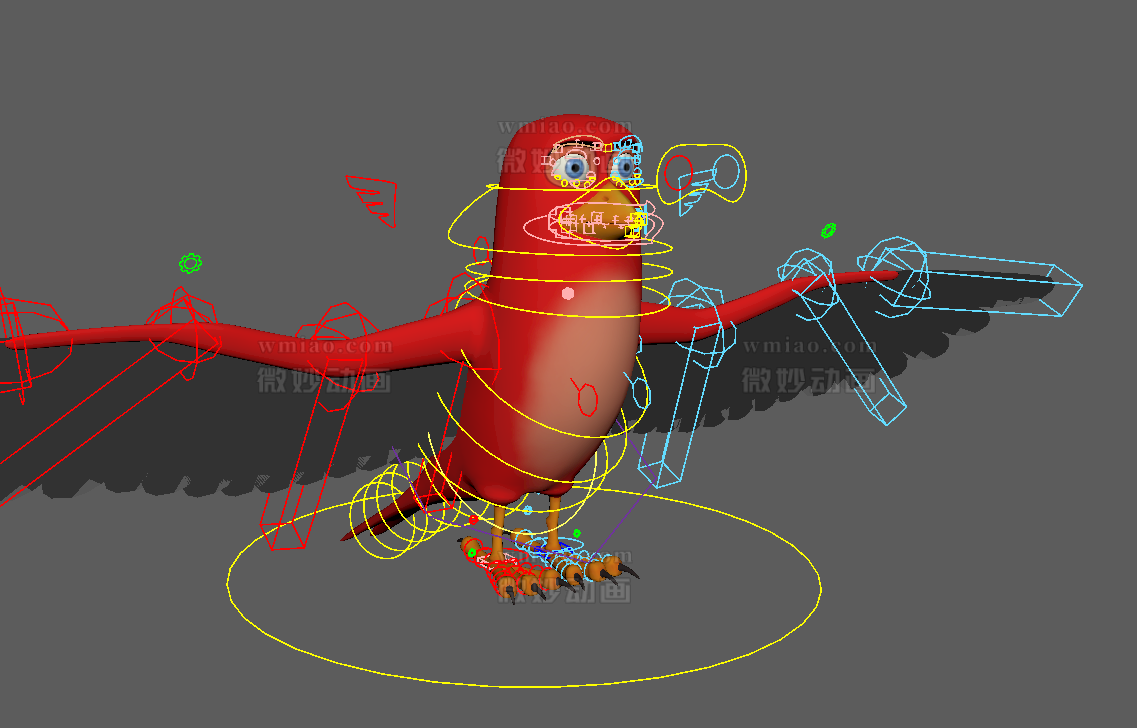 鸟愤怒的小鸟Maya动物模型 - CG模型 - 微妙网wmiao.com